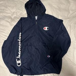 CHAMPION WIND BREAKER LARGE BLUE VINTAGE MEN